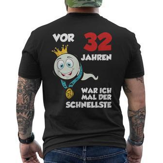 Man Vor 32 Jahren Schnellster Slogan Schwarz Kurzärmliges Herren-T-Kurzärmliges Herren-T-Shirt zum 32. Geburtstag - Seseable