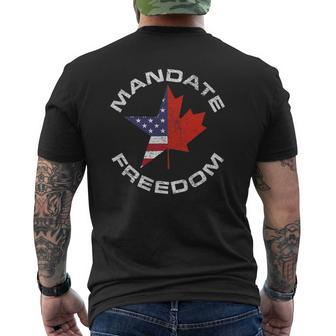 Mandate Freedom Usa Canada Flag Freedom Convoy Trucker Mens Back Print T-shirt | Mazezy UK