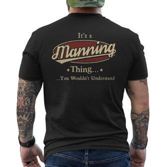 Manning Shirt Personalized Name T Shirt Name Print T Shirts Shirts With Name Manning V2 Mens Back Print T-shirt - Thegiftio UK
