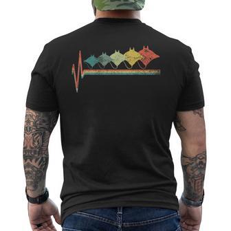 Manta Ray Heartbeat Retro Vintage Men's T-shirt Back Print - Monsterry AU