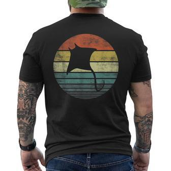 Manta Ray Lover Retro Vintage Ocean Animal Silhouette Men's T-shirt Back Print - Monsterry UK
