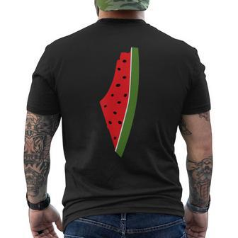 Map Of Palestine Watermelon Free Palestine Map Watermelon Men's T-shirt Back Print - Seseable