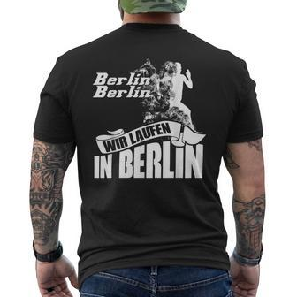 Marathon Berlin Motif Running Vent Clothing Athletes Runner T-Shirt mit Rückendruck - Seseable