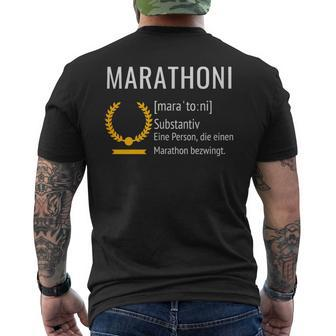 Marathoni Marathon Runner Finisher T-Shirt mit Rückendruck - Seseable
