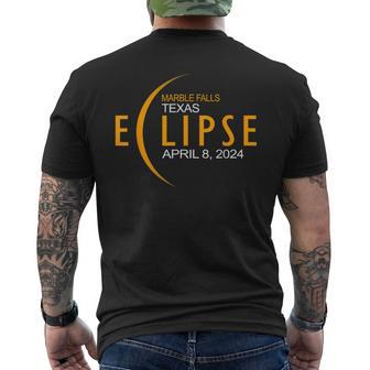 Marble Falls Texas Total Solar Eclipse 2024 Men's T-shirt Back Print | Mazezy