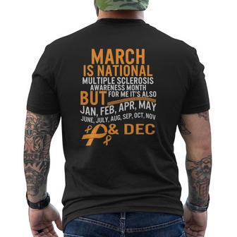 March Is National Multiple Sclerosis Awareness Month Ms Mens Back Print T-shirt - Thegiftio UK