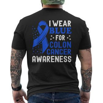In March I Wear Blue For Colorectal Colon Cancer Awareness Men's T-shirt Back Print - Thegiftio UK