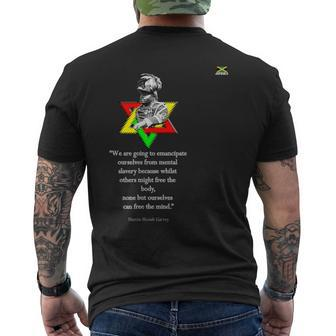 Marcus Mosiah Garvey Quote Jamaican National Hero Men's T-shirt Back Print | Mazezy