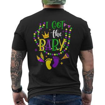 Mardi Gras 2022 I Got The Baby Pregnancy Announcement Womens Men's T-shirt Back Print - Monsterry DE