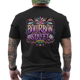 Mardi Gras Bourbon Street Parade Celebration New Orleans Men's T-shirt Back Print - Monsterry CA