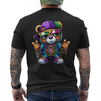 Mardi Gras For Boys Hip Hop Teddy Bear New Orleans Men's T-shirt Back Print - Seseable