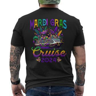 Mardi Gras Carnival Cruise 2024 Cruising Mask Ship Party Men's T-shirt Back Print - Monsterry