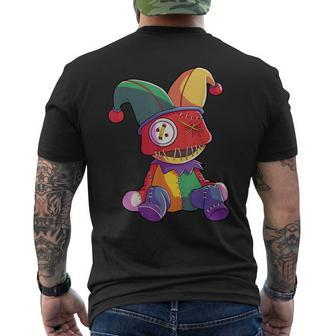 Mardi Gras Costume Voodoo Doll Jester Hat Carnival Men's T-shirt Back Print - Monsterry