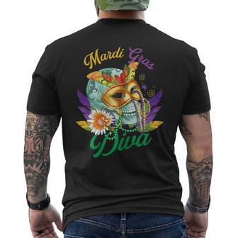 Mardi Gras Diva New Orleans Carnival Festival Men's T-shirt Back Print - Monsterry UK