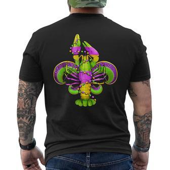 Mardi Gras Fleur De Lis Crawfish Leopard Costume Men's T-shirt Back Print | Mazezy
