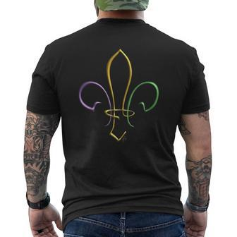 Mardi Gras Gold Purple Green Fleur De Lis Mens Back Print T-shirt - Thegiftio UK