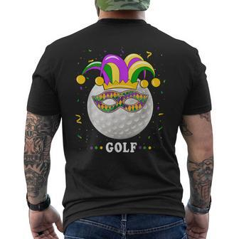 Mardi Gras Golf Costume Mardi Gras Jester Hat Golf Lover Men's T-shirt Back Print - Seseable
