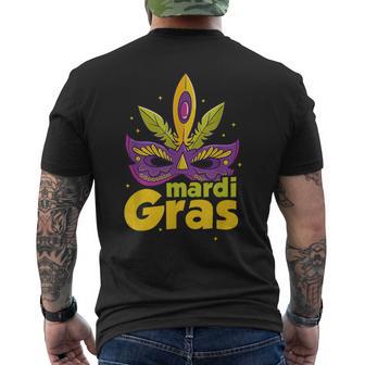 Mardi Gras Mask Carnival Festival Street Parade Men's T-shirt Back Print - Monsterry CA