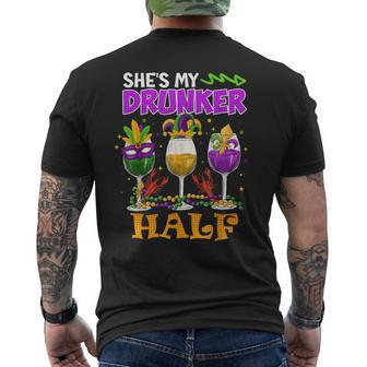 Mardi Gras Outfit She's My Drunker Half Carnival Men Men's T-shirt Back Print - Thegiftio UK