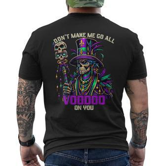 Mardi Gras Priest Top Hat New Orleans Witch Doctor Voodoo Men's T-shirt Back Print - Seseable