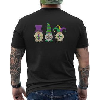 Mardi Gras Three Gnomes Purple And Gold Festival Gnomes Mens Back Print T-shirt - Thegiftio UK