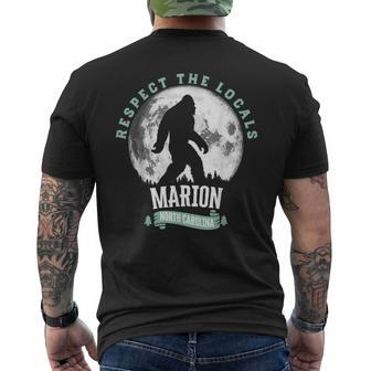 Marion North Carolina Respect The Locals Bigfoot Sasquatch M Men's T-shirt Back Print - Monsterry UK
