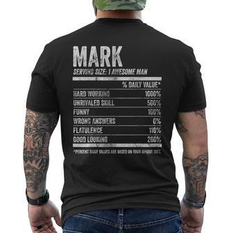 Mark Nutrition Personalized Name Name Facts Men's T-shirt Back Print - Seseable