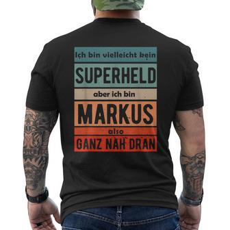 Markus First Name Lettering Boys T-Shirt mit Rückendruck - Seseable