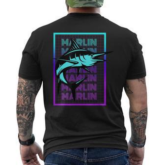 Marlin Fish Vintage Retro Marlin Men's T-shirt Back Print - Monsterry