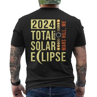 Mars Hill Maine Total Solar Eclipse April 8 2024 Men's T-shirt Back Print - Monsterry DE
