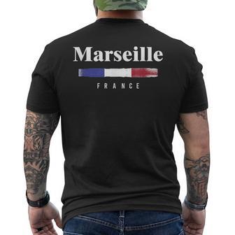 Marseille French Flag Nom Deille En France T-shirt imprimé au dos - Cadeauxyz
