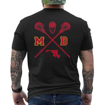 Maryland Lacrosse Vintage Md Lax Weathered Mens Back Print T-shirt - Thegiftio UK