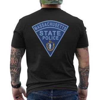 Massachusetts State Police Patch T Shirt Mens Back Print T-shirt - Thegiftio UK