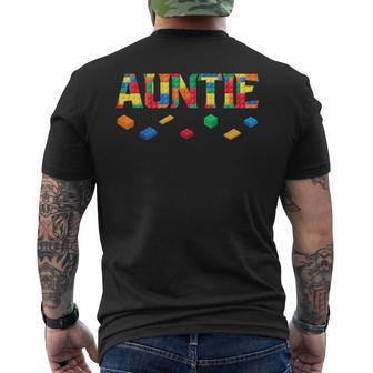 Master Builder Auntie Birthday Boy Building Bricks Blocks Men's T-shirt Back Print - Monsterry