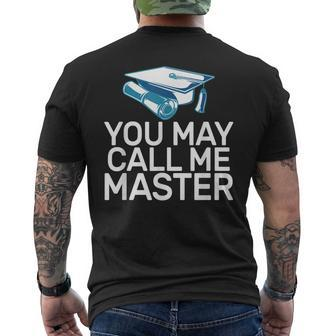 Master Degree Graduation Call Me Master Mens Back Print T-shirt - Thegiftio UK