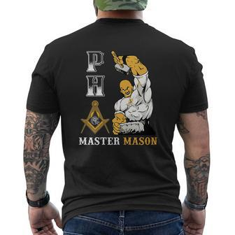 Master Mason Pha Mason Freemason Mason Mens Back Print T-shirt - Thegiftio UK