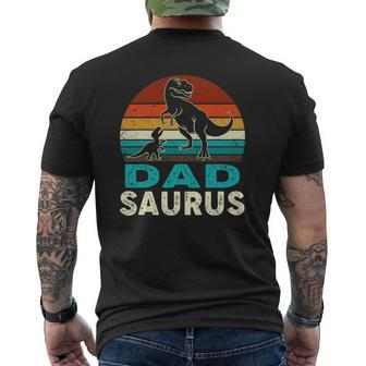 Matching Family Dadsaurusrex Dinosaur For Dad Papa Mens Back Print T-shirt | Mazezy