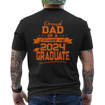 Matching Family Orange Proud Dad Class Of 2024 Graduate Men's T-shirt Back Print - Seseable