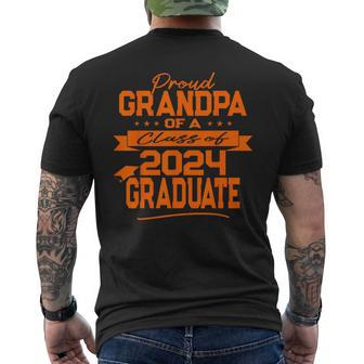Matching Family Orange Proud Grandpa Class Of 2024 Graduate Men's T-shirt Back Print - Monsterry