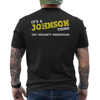 Matching Johnson Family Name Its A Johnson Thing Men's T-shirt Back Print - Seseable