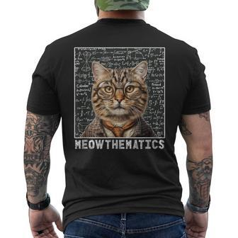 Math Lover Meowthematics Cat Math Teacher Men's T-shirt Back Print - Thegiftio UK