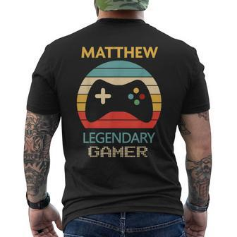 Matthew Name Personalised Legendary Gamer Men's T-shirt Back Print - Seseable