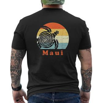 Maui Vintage Sea Turtle Retro Hawaii Vacation Mens Back Print T-shirt - Thegiftio UK