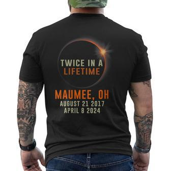 Maumee Ohio Total Solar Eclipse 2024 Twice In A Lifetime Men's T-shirt Back Print - Thegiftio