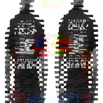 I May Live In Usa But My Story Began In Zimbabwe Men's T-shirt Back Print | Mazezy