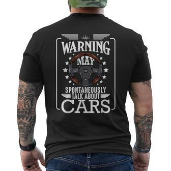 I May Spontaneously Talk About Cars Mechanics Garage Mens Back Print T-shirt - Thegiftio UK