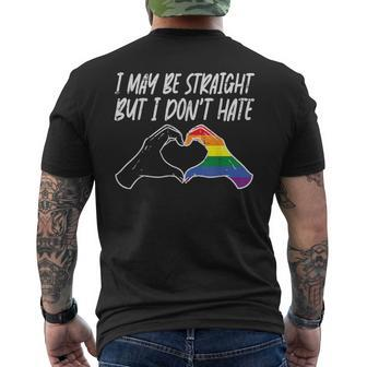 I May Be Straight But Do Not Hate Gay Pride Ally Lgbtq Lgbt Men's T-shirt Back Print - Thegiftio UK