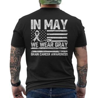 In May We Wear Gray Brain Cancer Awareness Month Men's T-shirt Back Print - Thegiftio UK