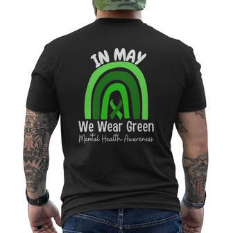In May We Wear Green Mental Health Awareness Mens Back Print T-shirt - Thegiftio UK