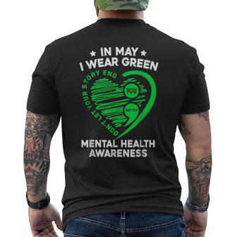 In May We Wear Green For Mental Health Awareness You Matter Men's T-shirt Back Print | Mazezy AU